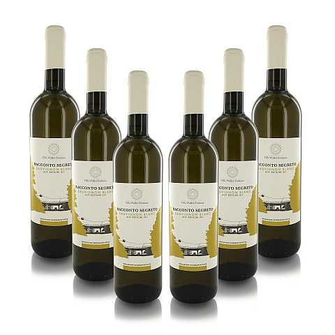 Vino Bianco ''Racconto Segreto'', Sauvignon Blanc Alpi Retiche IGT, Annata 2019, Cartone Con 6 Bottiglie Da 75 Cl L'Una