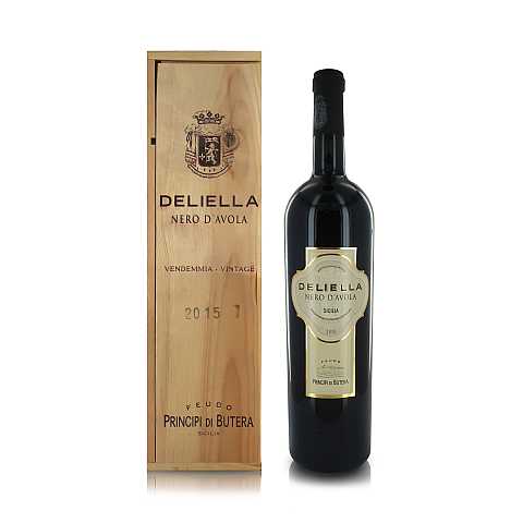 Principi di Butera Vino Rosso Deliella Nero d'Avola Sicilia DOC, Cassetta di Legno, Magnum 1,5 Lt